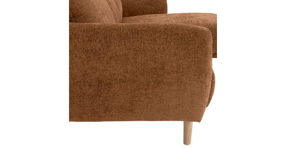 ECKSOFA Rostfarben Flachgewebe  - Rostfarben/Buchefarben, KONVENTIONELL, Holz/Textil (230/144cm) - Carryhome