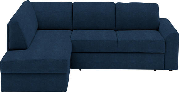 ECKSOFA in Webstoff Dunkelblau  - Schwarz/Dunkelblau, KONVENTIONELL, Kunststoff/Textil (165/224cm) - Xora