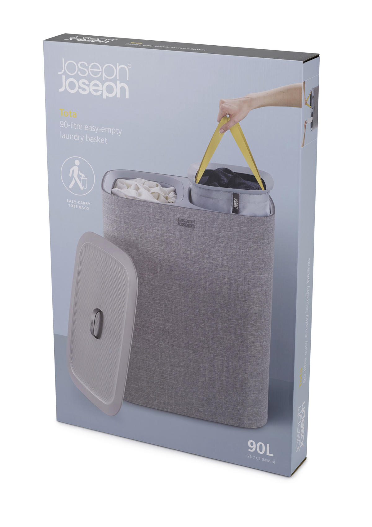 KOŠARA ZA RUBLJE      56/71/39,5 cm      - siva, Basics, tekstil (56/71/39,5cm) - Joseph Joseph