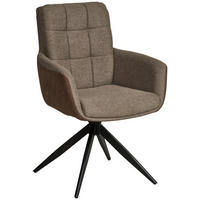ARMLEHNSTUHL  in Eisen Leinenoptik  - Schwarz/Braun, KONVENTIONELL, Holz/Textil (60/93/66cm) - MID.YOU
