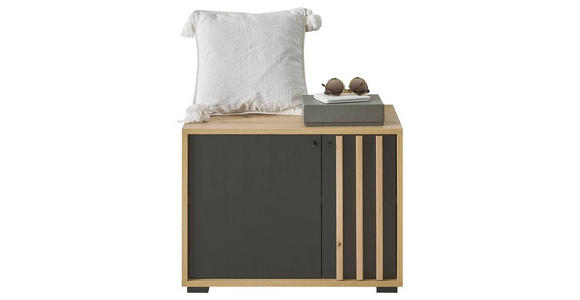 GARDEROBENBANK 64,3/47/38 cm - Schwarz/Eiche Artisan, Design, Holzwerkstoff/Kunststoff (64,3/47/38cm) - Carryhome