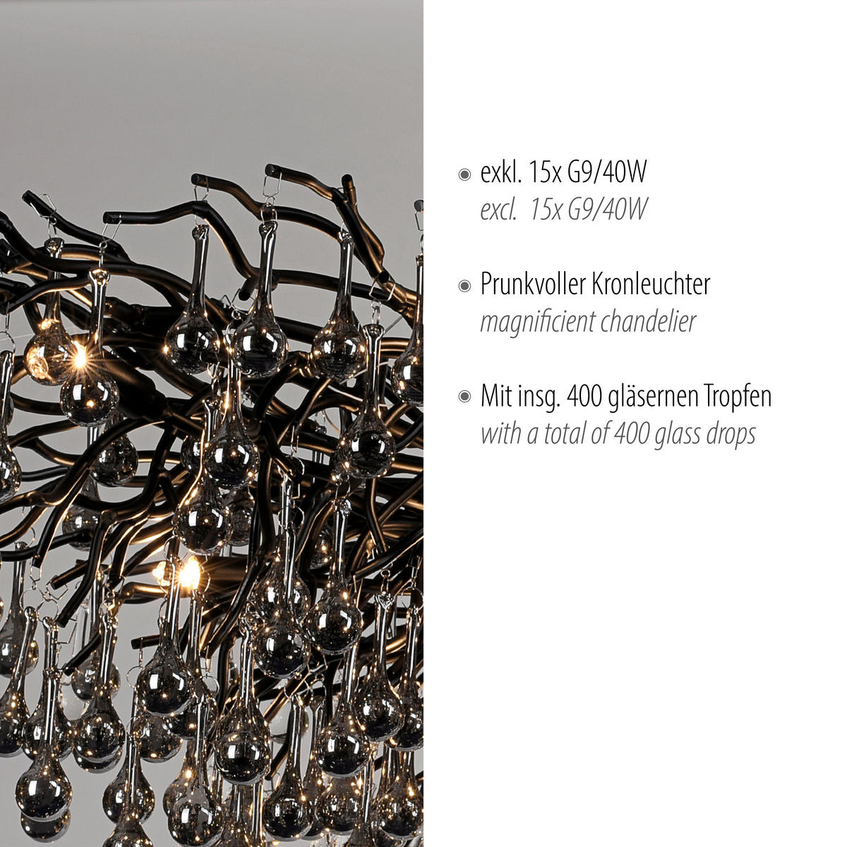 KRONLEUCHTER Icicle 150/75/250 cm   - Design (150/75/250cm) - Paul Neuhaus