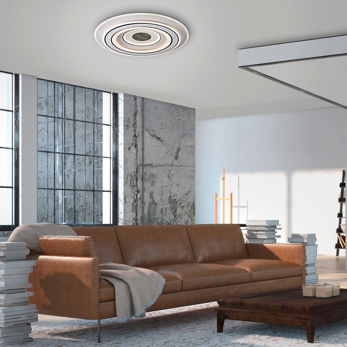 STROPNA LED-SVETILKA   38 W//3000-6500 K/230 V/ - bela, Design, kovina/umetna masa (40cm)