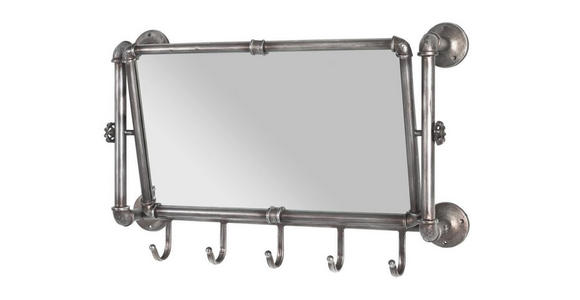 WANDGARDEROBE - Anthrazit, Design, Glas/Metall (75/45/16cm) - Carryhome