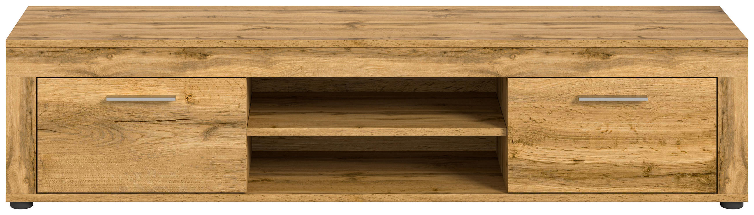 LOWBOARD Jam  in 160/37/40 cm  - Silberfarben/Eiche Wotan, Design, Holzwerkstoff/Kunststoff (160/37/40cm) - MID.YOU