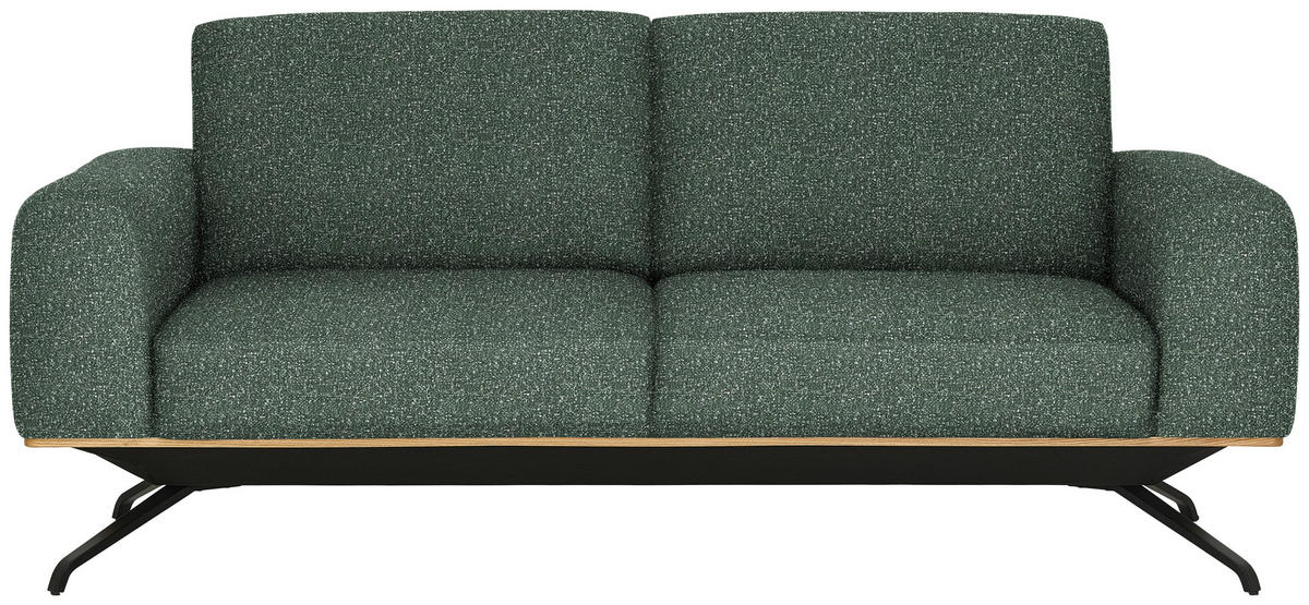 3-SITZER-SOFA Struktur Grün  - Schwarz/Grün, Design, Holz/Textil (196/85-104/95cm) - Novel