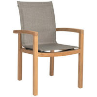GARTENSESSEL Teakholz Grau, Teakfarben  - Grau/Teakfarben, Natur, Holz/Textil (59/93/65cm) - Stern
