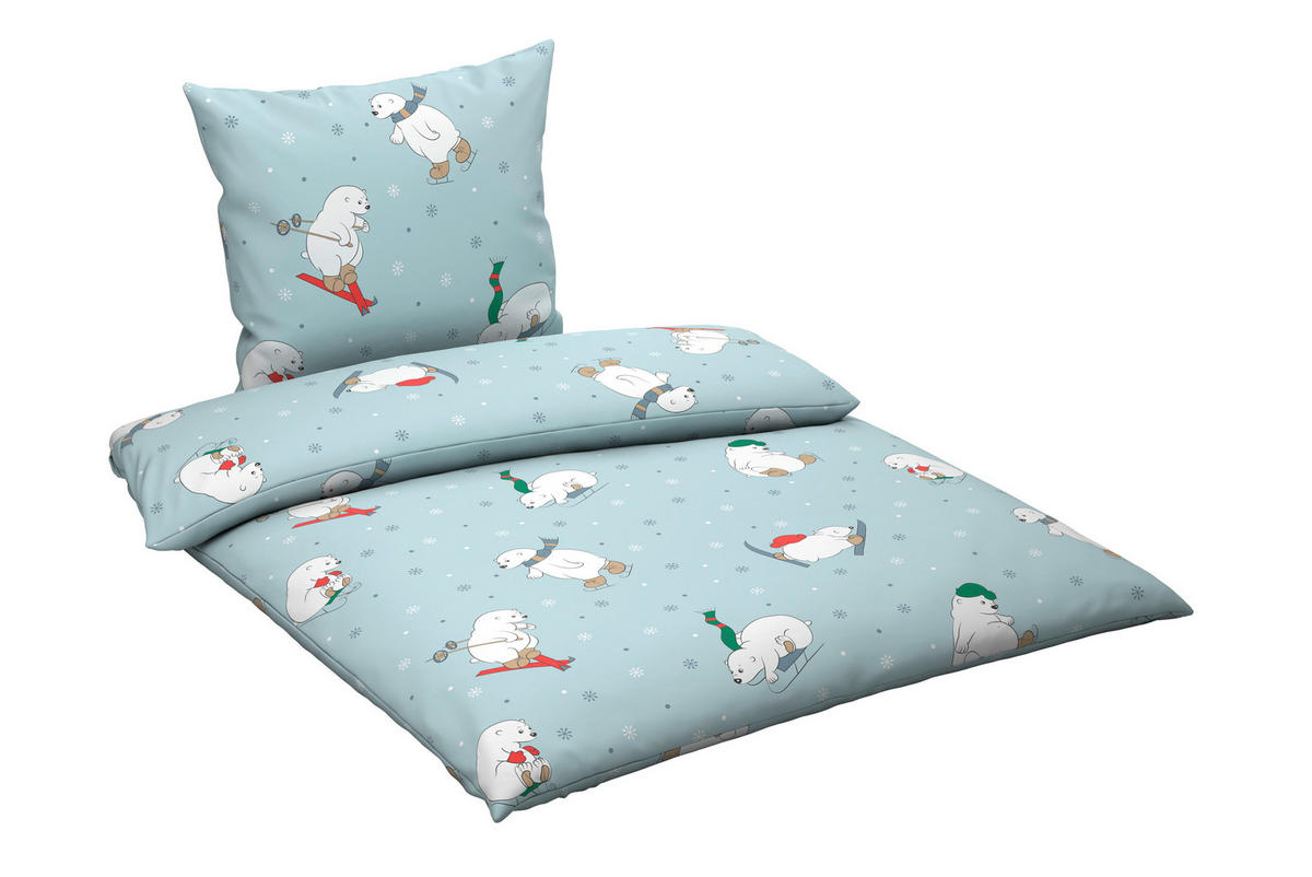BETTWÄSCHE 2-teilig Flanell 135/200 cm  - Blau, Textil (135/200cm) - Esposa