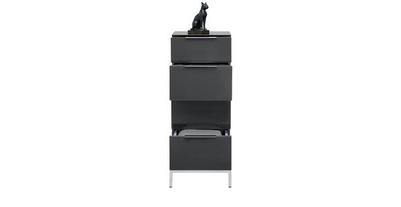 KOMMODE in 45/101/42 cm - Anthrazit/Alufarben, Design, Glas/Holzwerkstoff (45/101/42cm) - Voleo