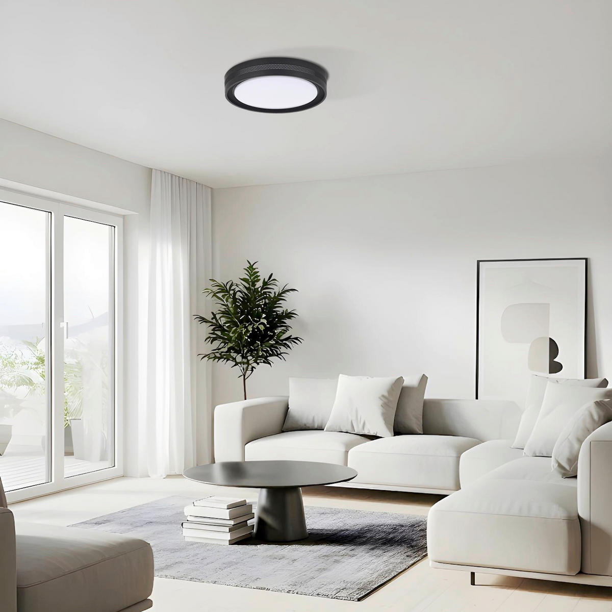 LED-DECKENLEUCHTE Ronda  8/39/39 cm  - Schwarz, Design, Kunststoff (8/39/39cm)