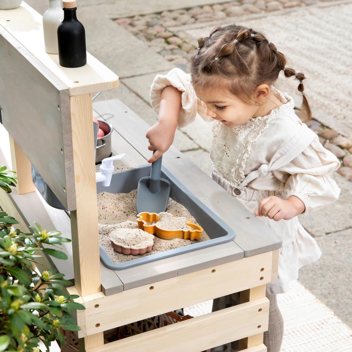 KINDERKÜCHE Muddy Buddy  - Birkefarben/Rosa, Basics, Holz (80/40/90cm) - MUDDY BUDDY