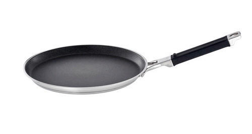 CREPESPFANNE 28 cm  - Edelstahlfarben/Schwarz, Basics, Metall (28cm) - Rösle