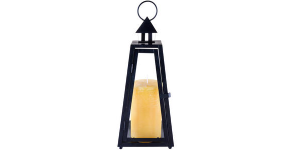 LATERNE - Transparent/Schwarz, Basics, Glas/Metall (17/40/17cm) - Ambia Home