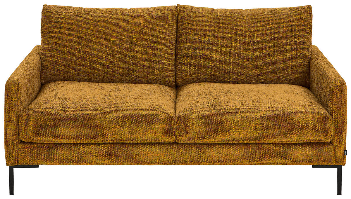 2,5-SITS SOFFA i vävt tyg gul  - svart/gul, Klassisk, metall/textil (176/78/90cm) - MID.YOU