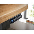 SCHREIBTISCH 160/77/76-119 cm Eichefarben elektrisch höhenverstellbar  - Eichefarben/Schwarz, MODERN, Holz/Metall (160/77/76-119cm) - Linea Natura