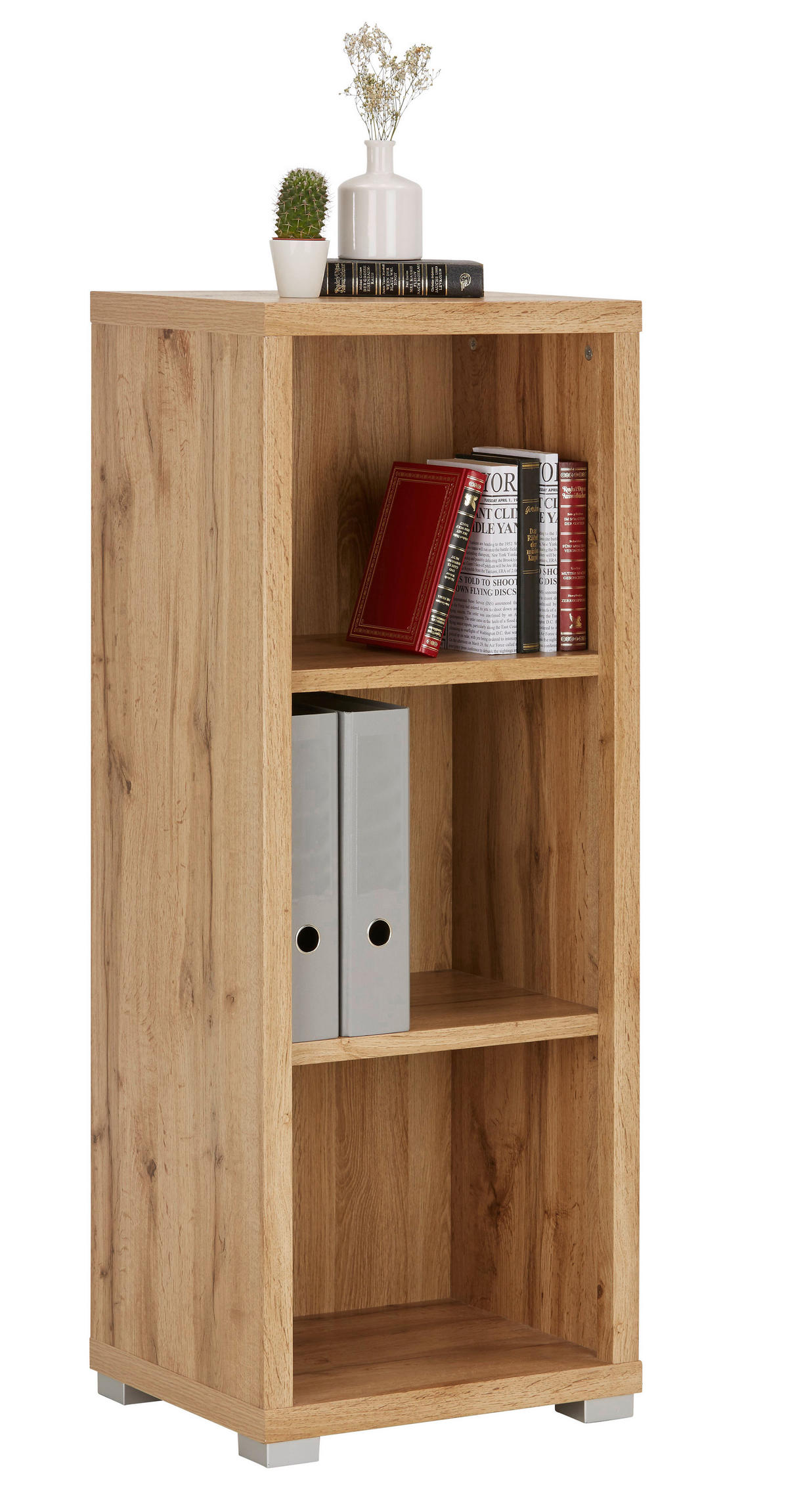 REGAL Eichefarben  - Eichefarben/Silberfarben, MODERN, Holzwerkstoff (44/112/36cm) - Xora