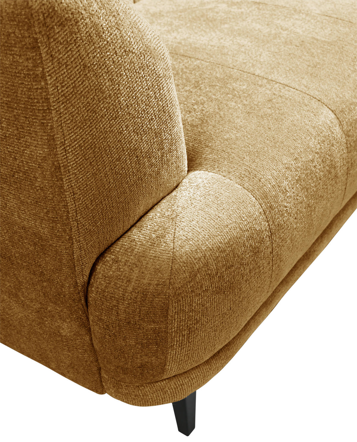 3-SITZER-SOFA in Flachgewebe Goldfarben  - Goldfarben/Schwarz, Design, Textil/Metall (226/77/106cm) - MID.YOU