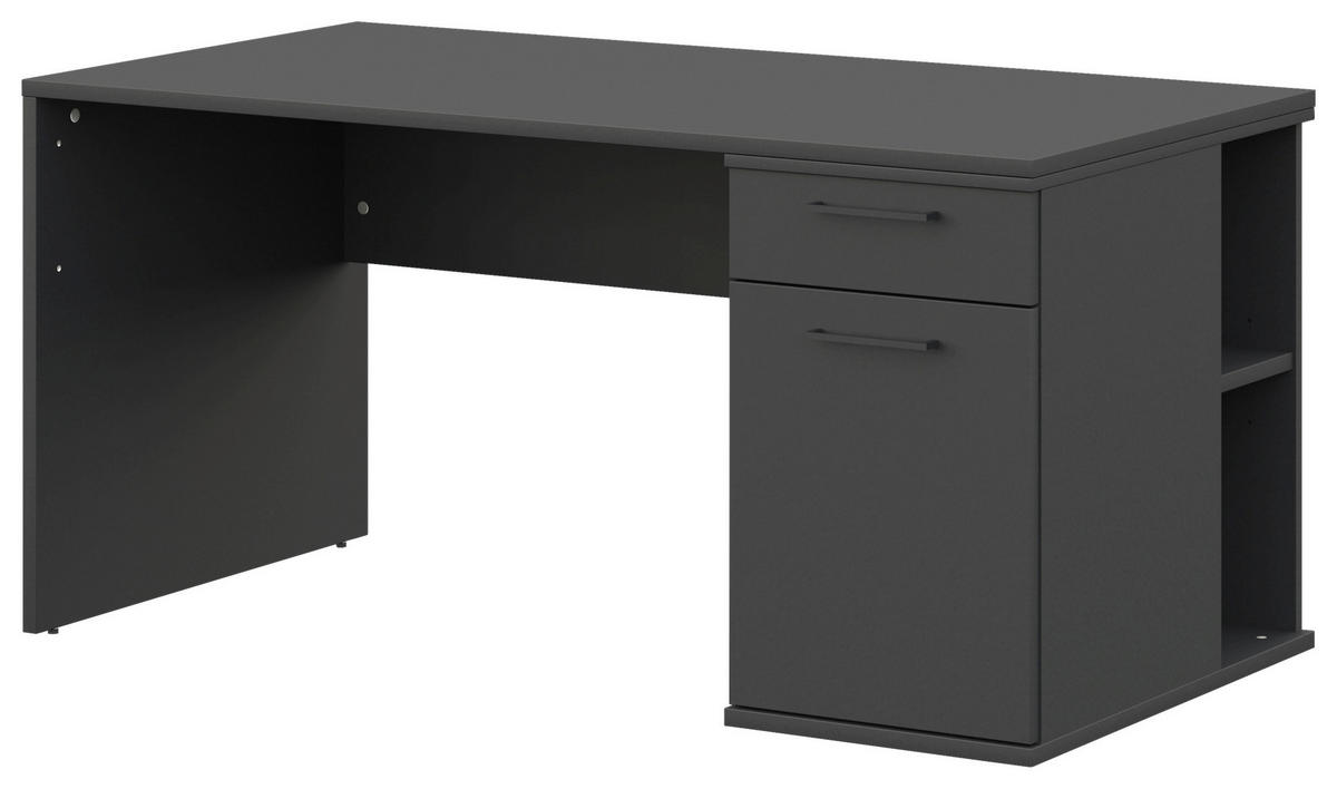 JUGENDSCHREIBTISCH 150/70/72 cm  - Anthrazit/Graphitfarben, Design, Holzwerkstoff/Metall (150/70/72cm) - Cantus