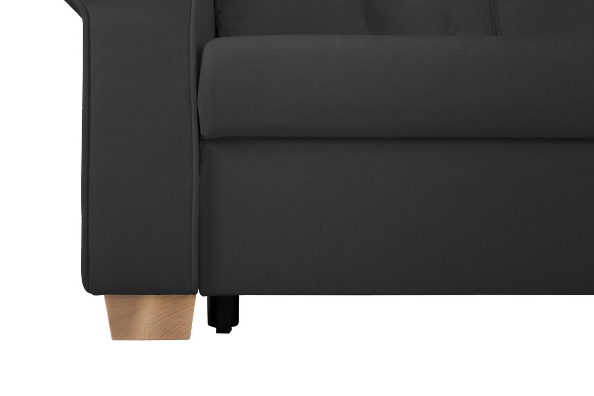 SCHLAFSOFA Chenille Anthrazit  - Anthrazit/Buchefarben, Design, Holz/Textil (240/94/98cm) - MID.YOU