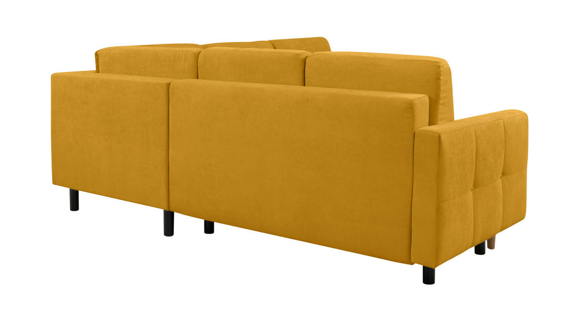 ECKSOFA in Gelb  - Gelb/Buchefarben, Design, Holz/Textil (242/242cm) - MID.YOU