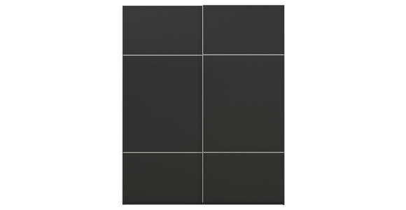 SCHWEBETÜRENSCHRANK 201/223/68 cm 2-türig Schwarz - Alufarben/Schwarz, KONVENTIONELL, Holzwerkstoff/Metall (201/223/68cm) - Novel