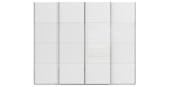 SCHWEBETÜRENSCHRANK  in Weiß  - Chromfarben/Weiß, KONVENTIONELL, Glas/Holzwerkstoff (271/223/68cm) - Novel