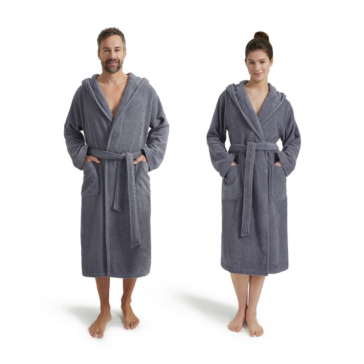 BADEMANTEL XXL Unisex  - Grau, Basics, Textil (XXLnull) - Moeve