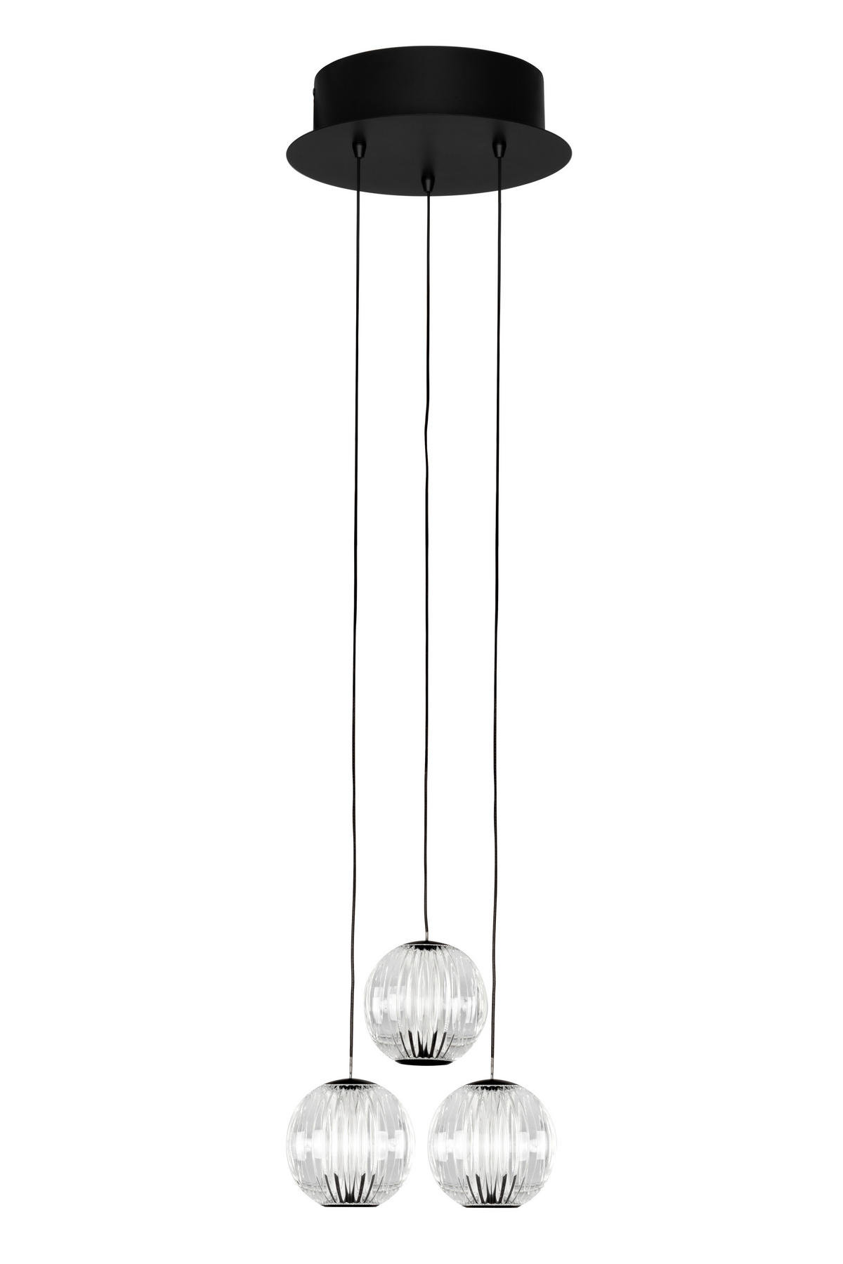 LED SVJETILJKA VISEĆA  25/150 cm      New York  - prozirno/crna, Design, metal/plastika (25/150cm) - Dieter Knoll