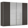 SCHWEBETÜRENSCHRANK 271/223/68 cm 4-türig Graphitfarben, Grau  - Chromfarben/Graphitfarben, KONVENTIONELL, Glas/Holzwerkstoff (271/223/68cm) - Novel