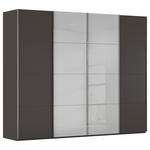 SCHWEBETÜRENSCHRANK 271/223/68 cm 4-türig Graphitfarben, Grau  - Chromfarben/Graphitfarben, KONVENTIONELL, Glas/Holzwerkstoff (271/223/68cm) - Novel