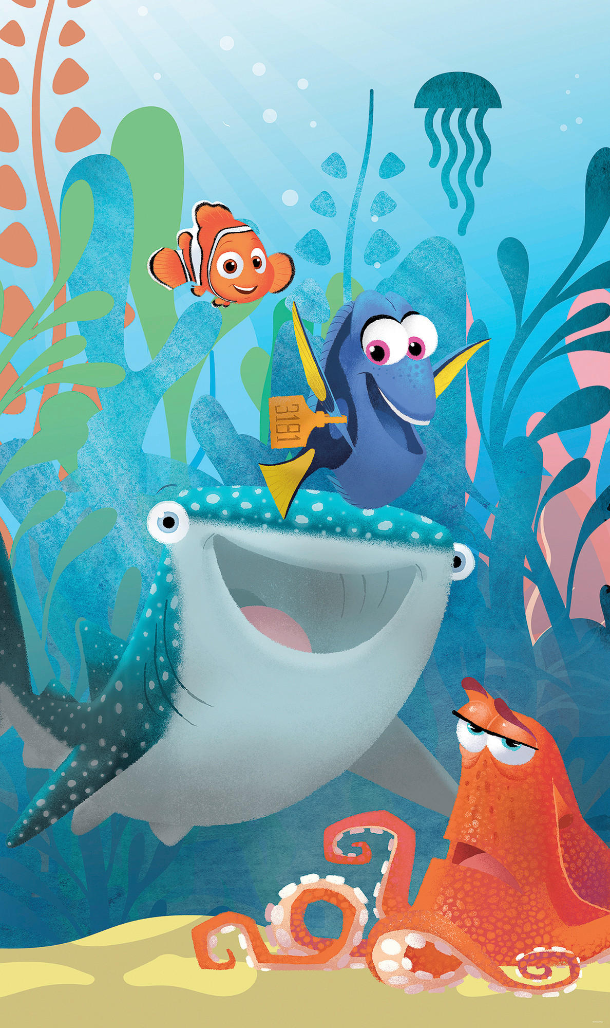 FOTOTAPETE FINDING DORY  - Blau, Design, Textil (120/200cm) - Disney