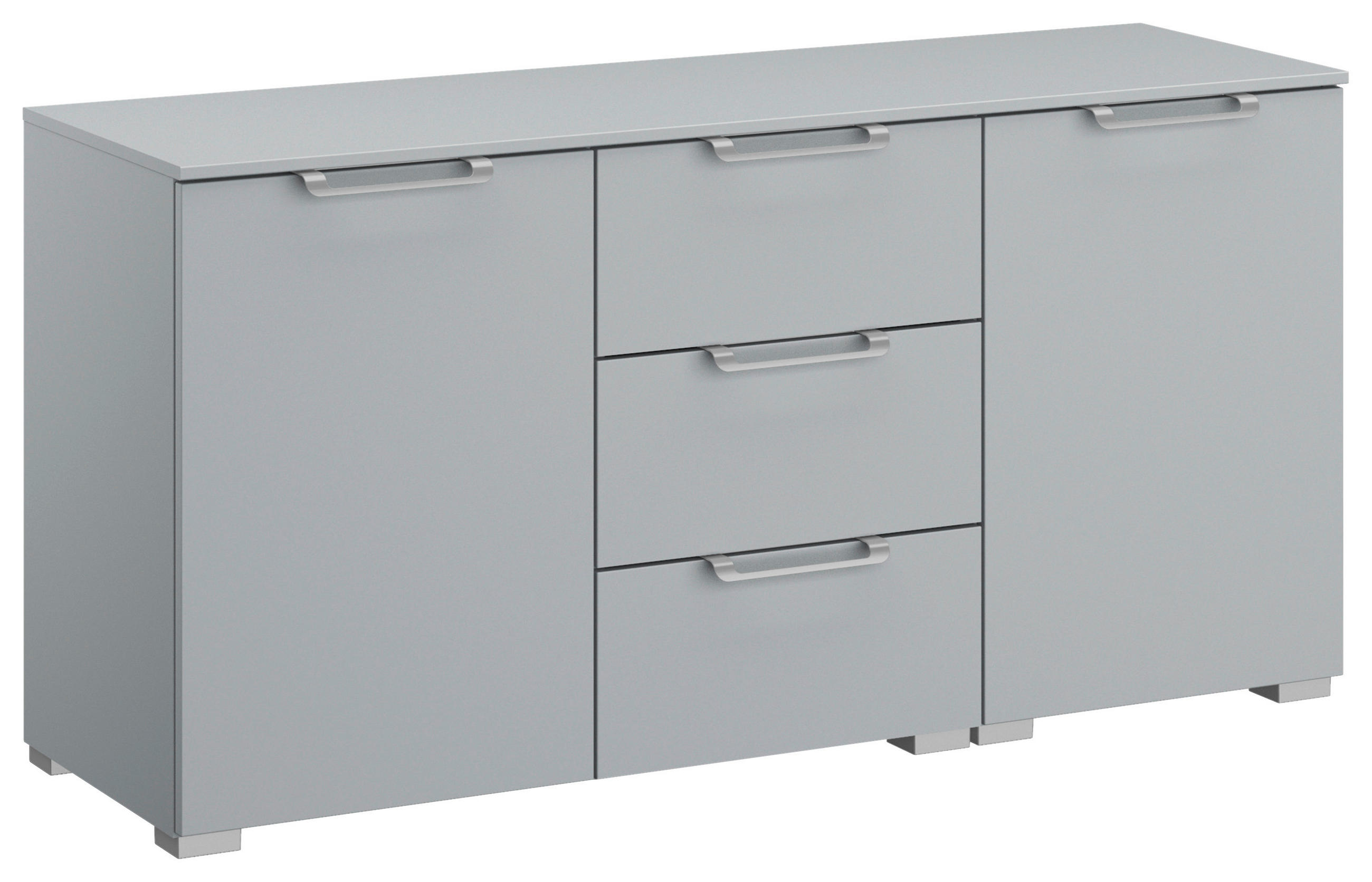SIDEBOARD Hellgrau Befestigungsmaterial, Einlegeböden - Silberfarben/Hellgrau, Design, Kunststoff/Metall (120/61/42cm) - Novel