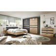 SCHWEBETÜRENSCHRANK  in Graphitfarben, Eichefarben  - Eichefarben/Graphitfarben, Design, Holzwerkstoff/Metall (270/228/60cm) - Xora