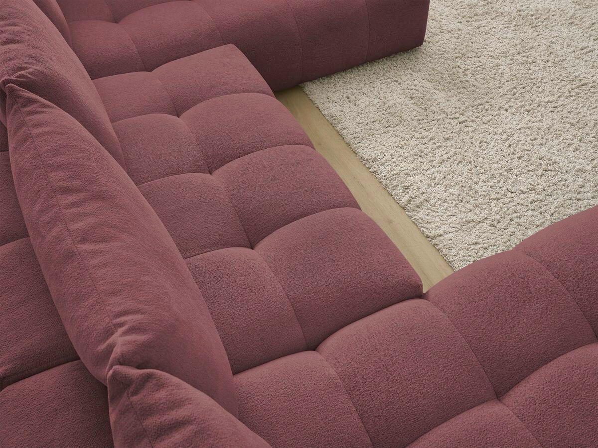 ECKSCHLAFSOFA EVEREST  mit Rücken echt, Armteil links, Armteil rechts Flachgewebe Rot  - Rot/Schwarz, MODERN, Kunststoff/Textil (198/423/212cm)