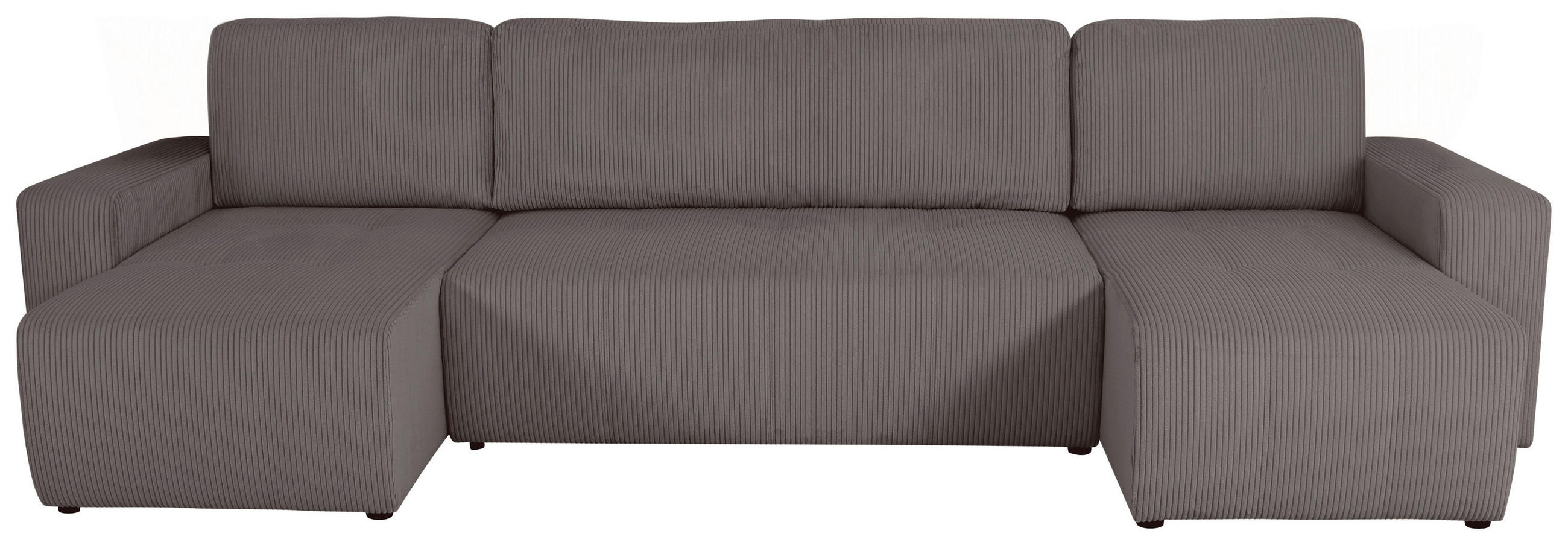 Wohnlandschaft inkl. Funktion Anthrazit Cord  - Anthrazit/Schwarz, KONVENTIONELL, Textil (146/317/146cm) - Xora