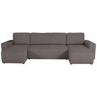 Wohnlandschaft inkl. Funktion Anthrazit Cord  - Anthrazit/Schwarz, KONVENTIONELL, Textil (146/317/146cm) - Xora