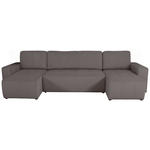 Wohnlandschaft inkl. Funktion Anthrazit Cord  - Anthrazit/Schwarz, KONVENTIONELL, Textil (146/317/146cm) - Xora