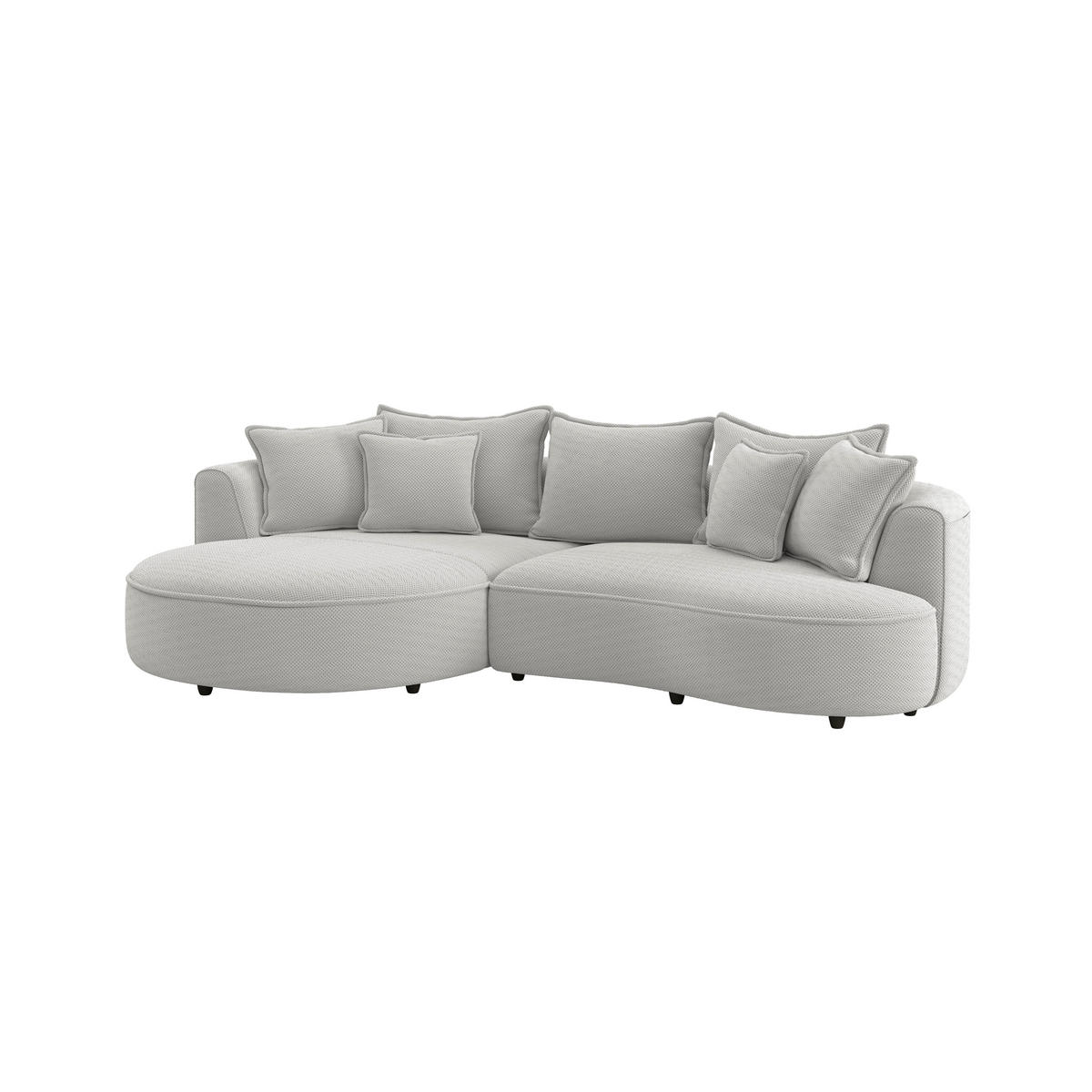 ECKSOFA LEVI Beige Velours, Struktur  - Beige/Schwarz, MODERN, Kunststoff/Textil (168/287cm) - Livetastic