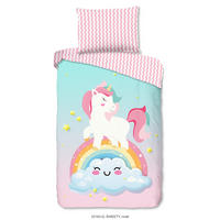 KINDERBETTWÄSCHE 140/200 cm  - Türkis/Hellrosa, Trend, Textil (140/200cm)