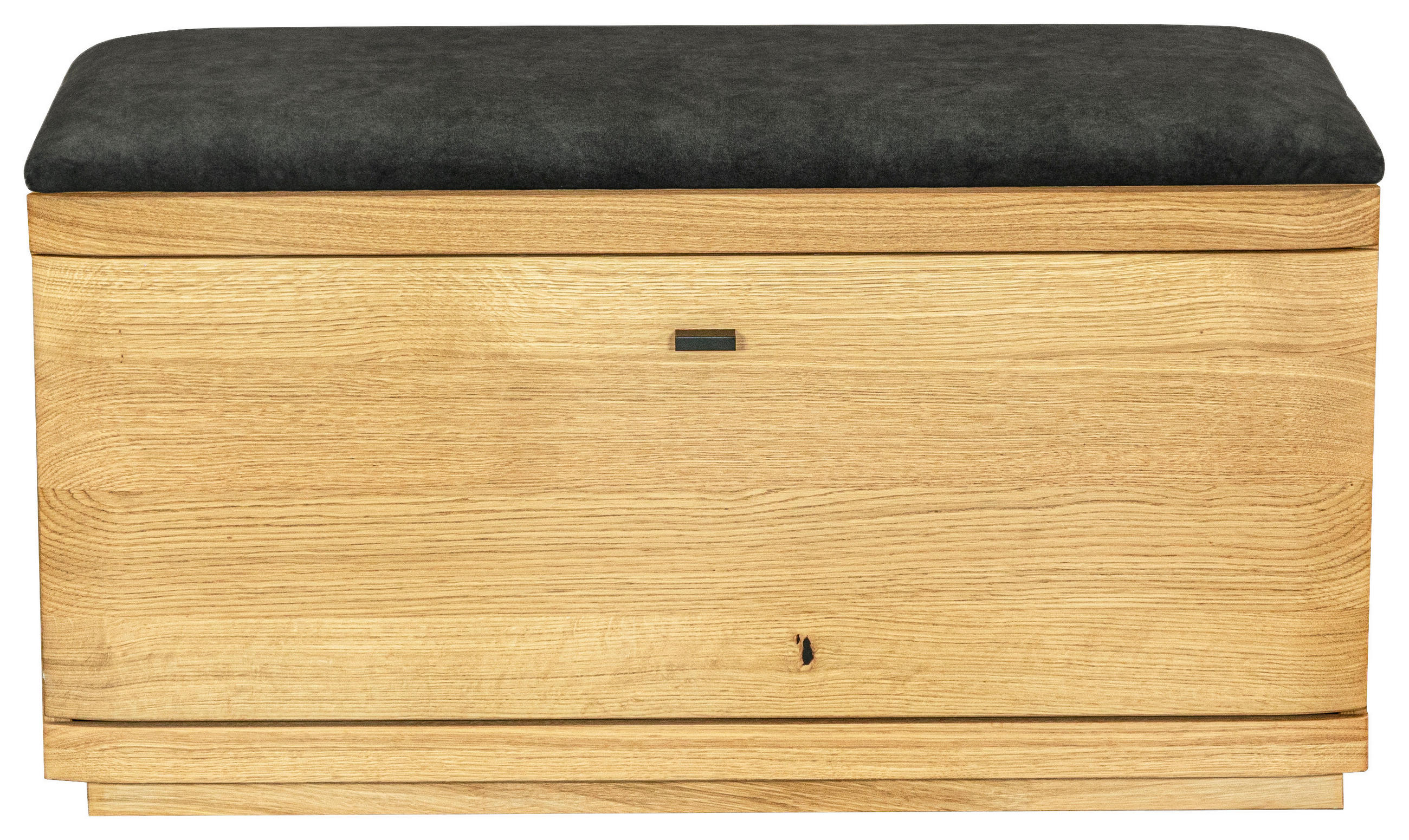 GARDEROBENBANK Eiche massiv Eichefarben  - Eichefarben/Anthrazit, Natur, Holz/Textil (90,8/43,8/38cm) - Linea Natura