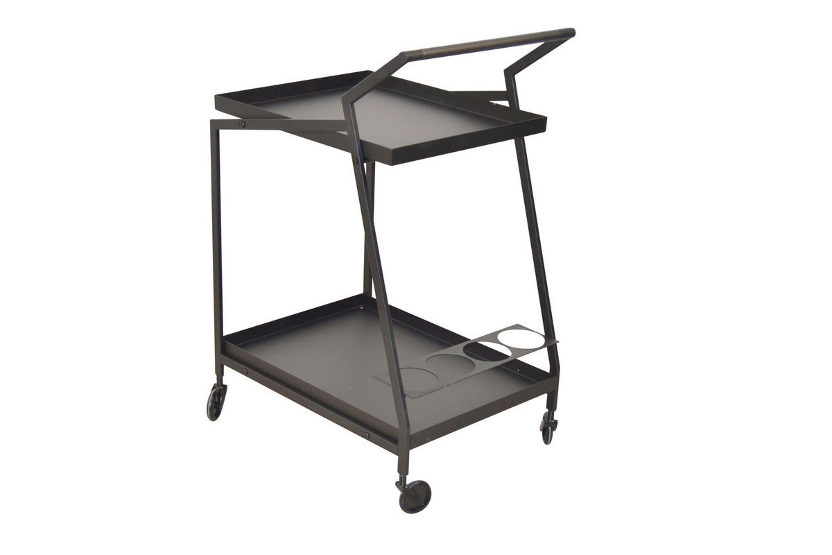 SERVIERWAGEN Schwarz  - Schwarz, Design, Kunststoff/Metall (41/55/82cm) - MID.YOU