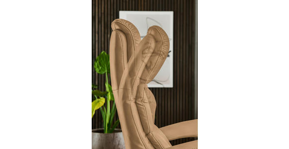 RELAXSESSEL in Leder Honig  - Edelstahlfarben/Honig, Design, Leder/Metall (76/119/86cm) - Dieter Knoll