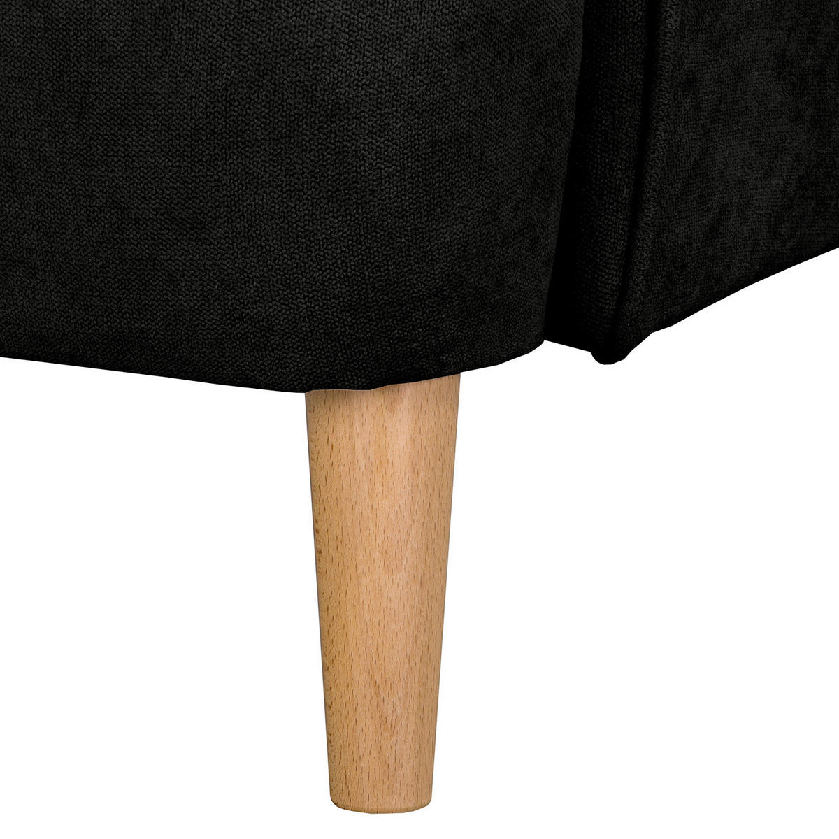 OHRENSESSEL Mikrofaser Schwarz  - Schwarz/Naturfarben, Design, Holz/Textil (87/105/90cm) - Livetastic