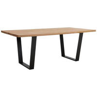 ESSTISCH in Holz, Metall 200/100/78 cm  - Eichefarben/Schwarz, Konventionell, Holz/Metall (200/100/78cm) - Voleo