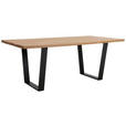 ESSTISCH in Holz, Metall 200/100/78 cm  - Eichefarben/Schwarz, KONVENTIONELL, Holz/Metall (200/100/78cm) - Voleo