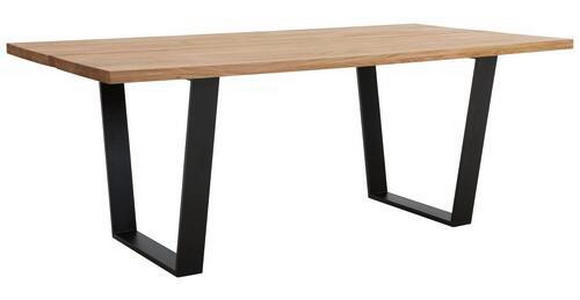 ESSTISCH in Holz, Metall 200/100/78 cm - Eichefarben/Schwarz, KONVENTIONELL, Holz/Metall (200/100/78cm) - Voleo