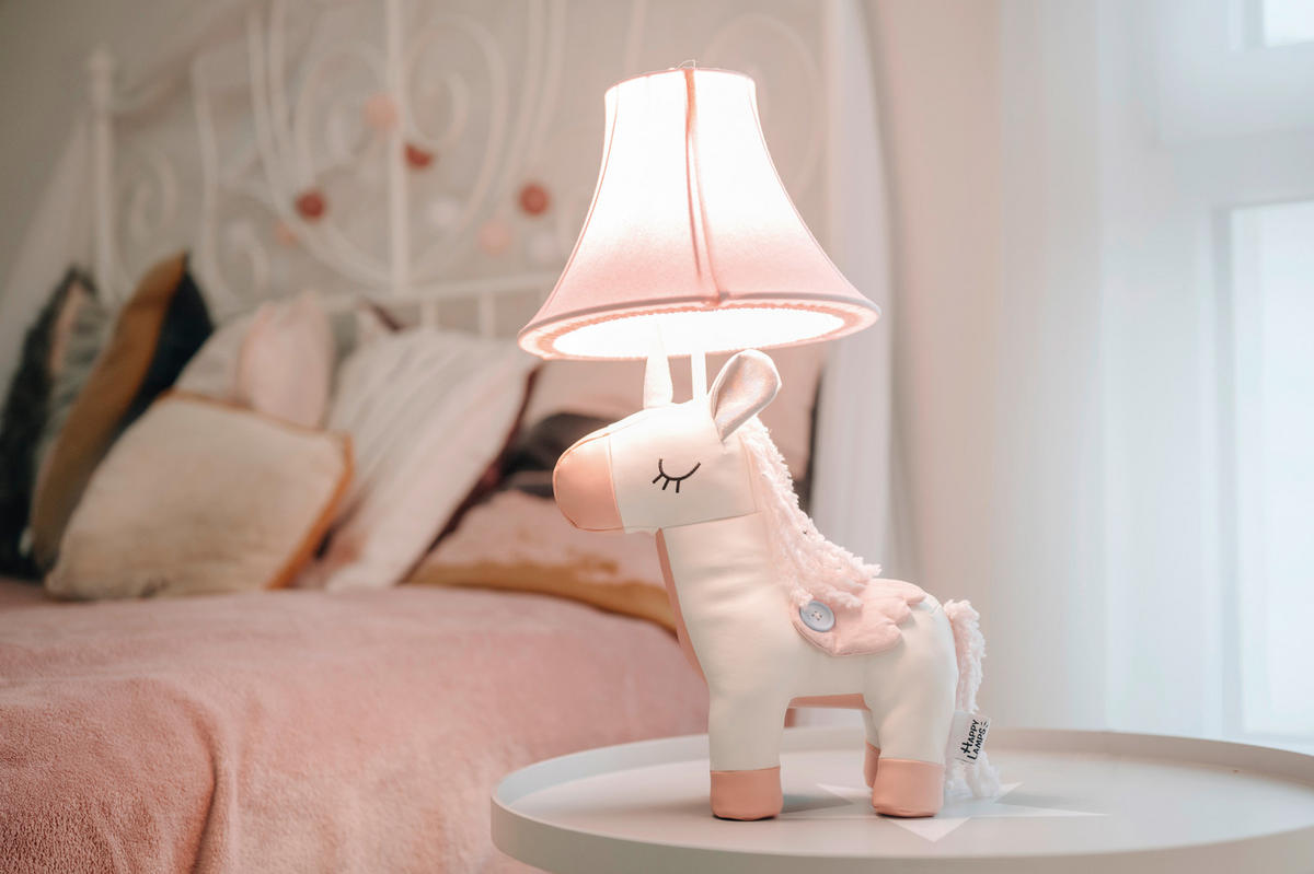 LED-KINDERTISCHLEUCHTE 26/30/51 cm   - Rosa/Weiß, LIFESTYLE, Textil/Metall (26/30/51cm) - Happy Lamps