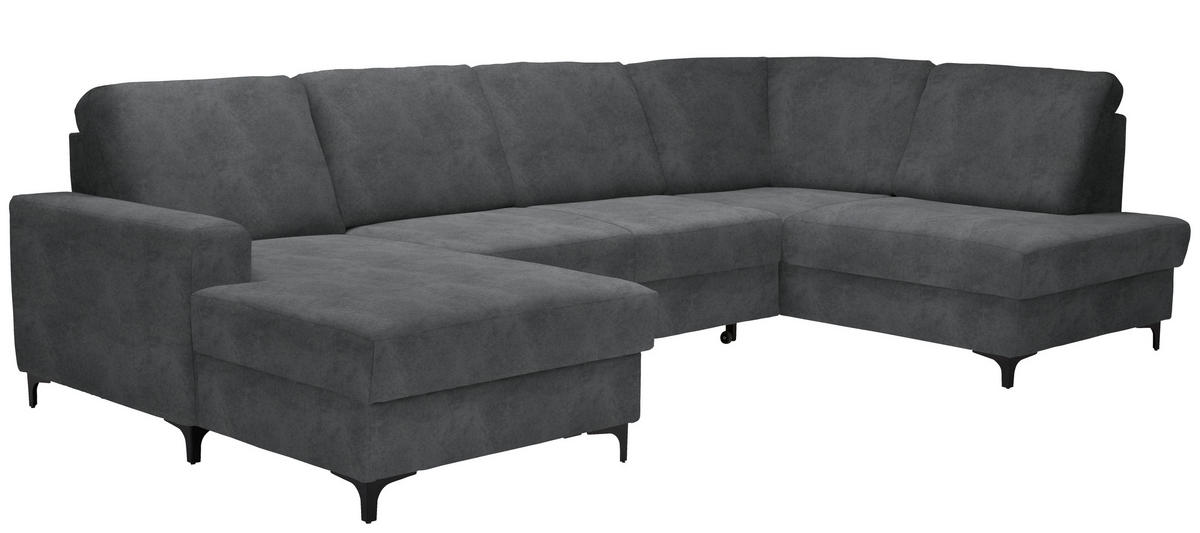 SOFFA i flatväv grå  - svart/grå, Klassisk, metall/textil (167/317/185cm) - Livetastic