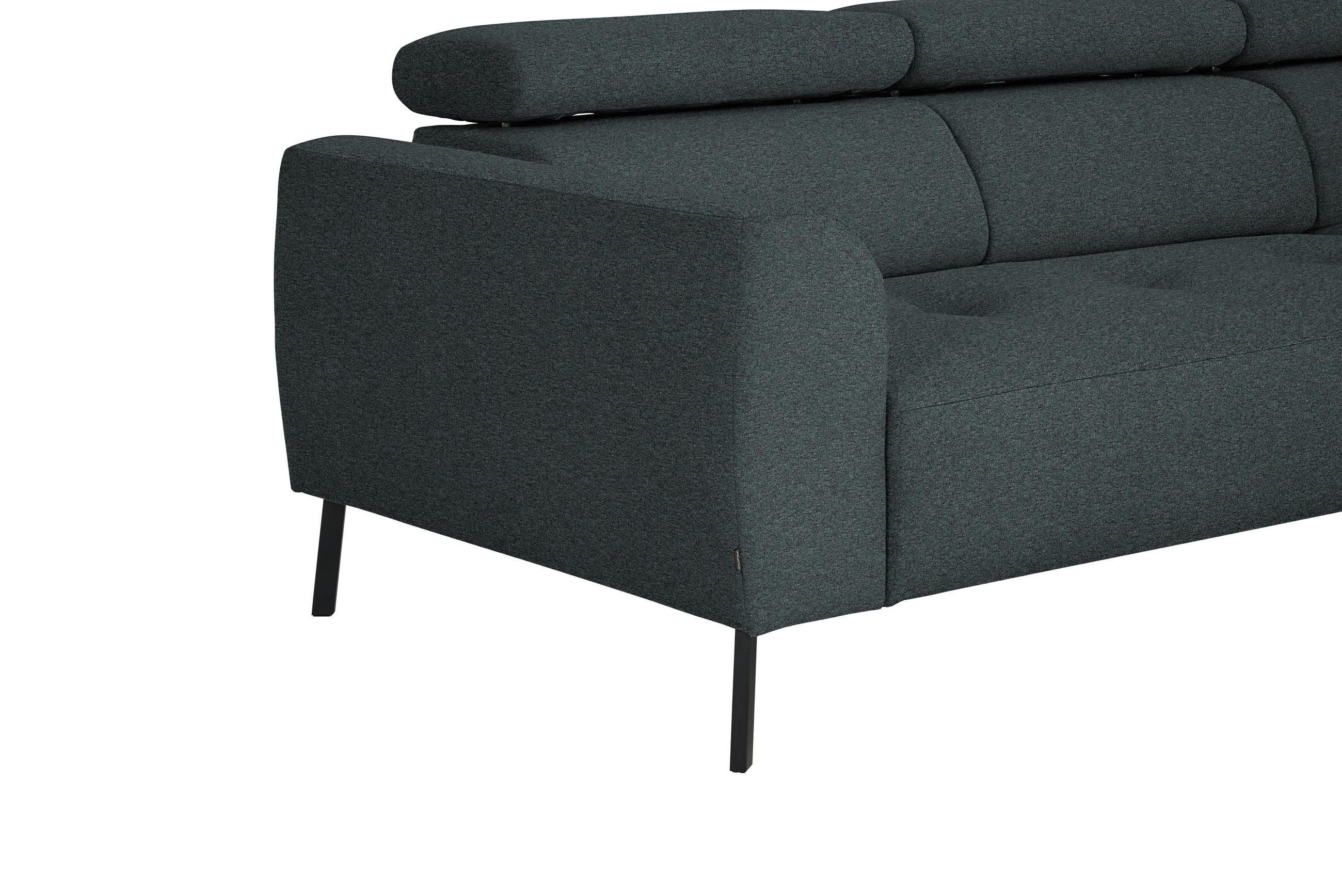 ECKSOFA  in Struktur Dunkelgrau  280/205 cm  - Dunkelgrau/Schwarz, Design, Textil/Metall (280/205cm) - Xora