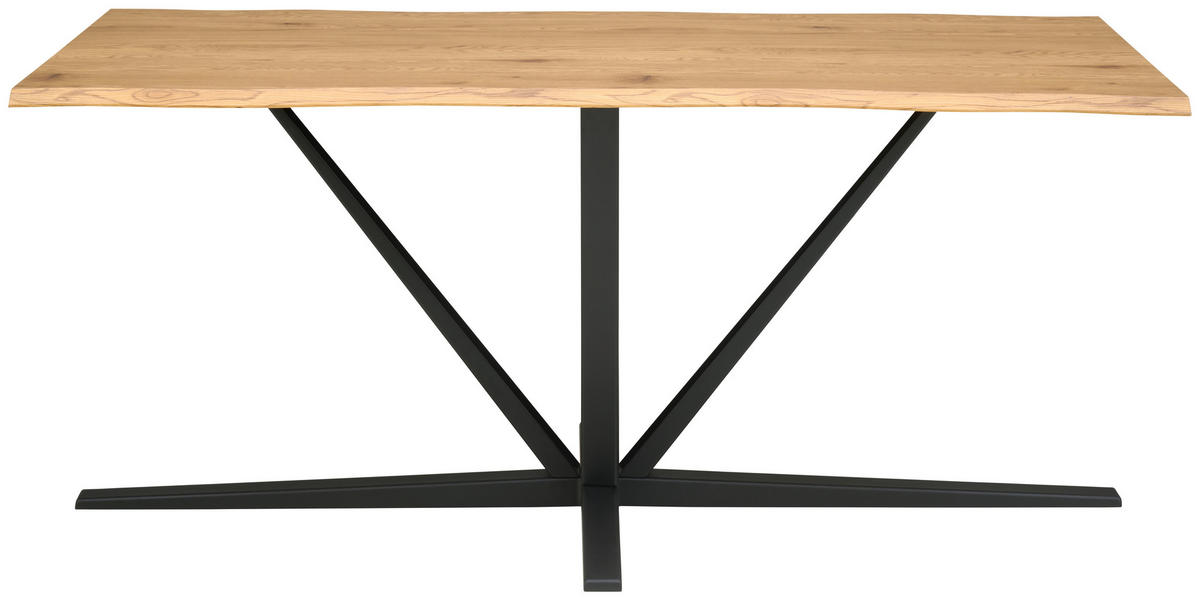 ESSTISCH rechteckig Schwarz, Eichefarben  - Eichefarben/Schwarz, MODERN, Holzwerkstoff/Metall (180/76/90cm) - MID.YOU